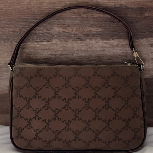 Roberta di Camerino Vintage Brown Monogram Fabric/Leather Baguette - Picture 2 of 7